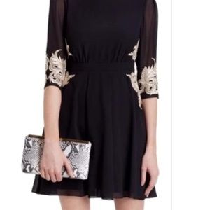 Ted Baker London Dress - Black with gold embroidery